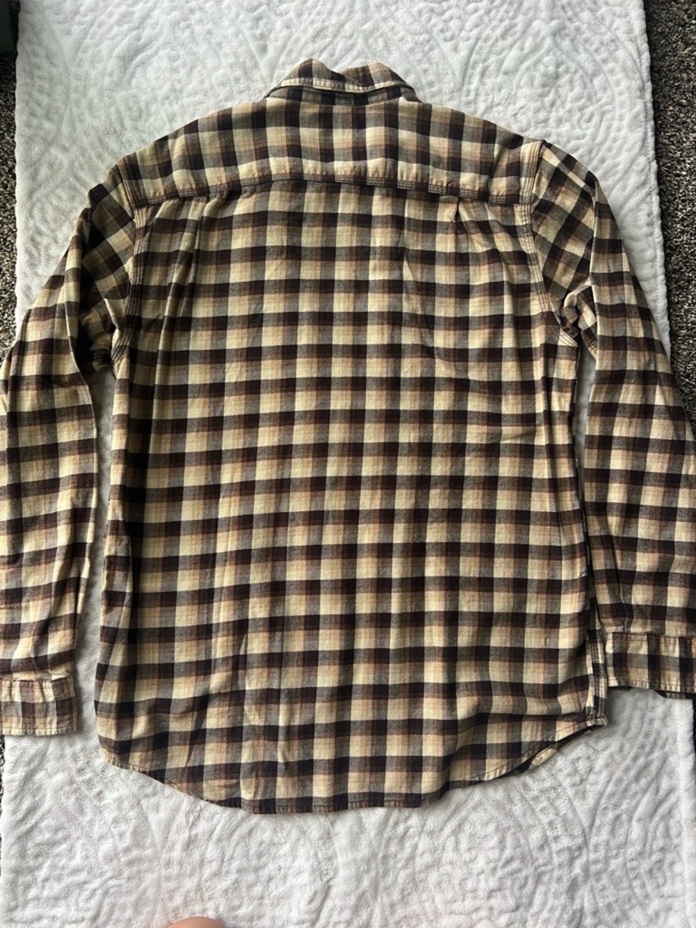Carhartt Men’s Rugged Flex Relaxed Fit Flannel Button Up Plaid | Brown | Size M - Picture 11 of 14